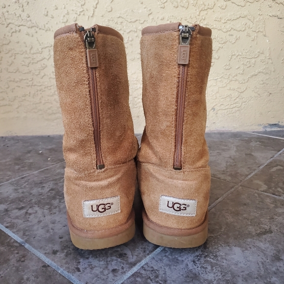 UGG Shoes Ugg Lil Sunshine Ii Zipper Tall Suede Boots Chestnut Tan